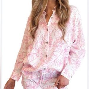 Ocean Drive Gauze Floral Top